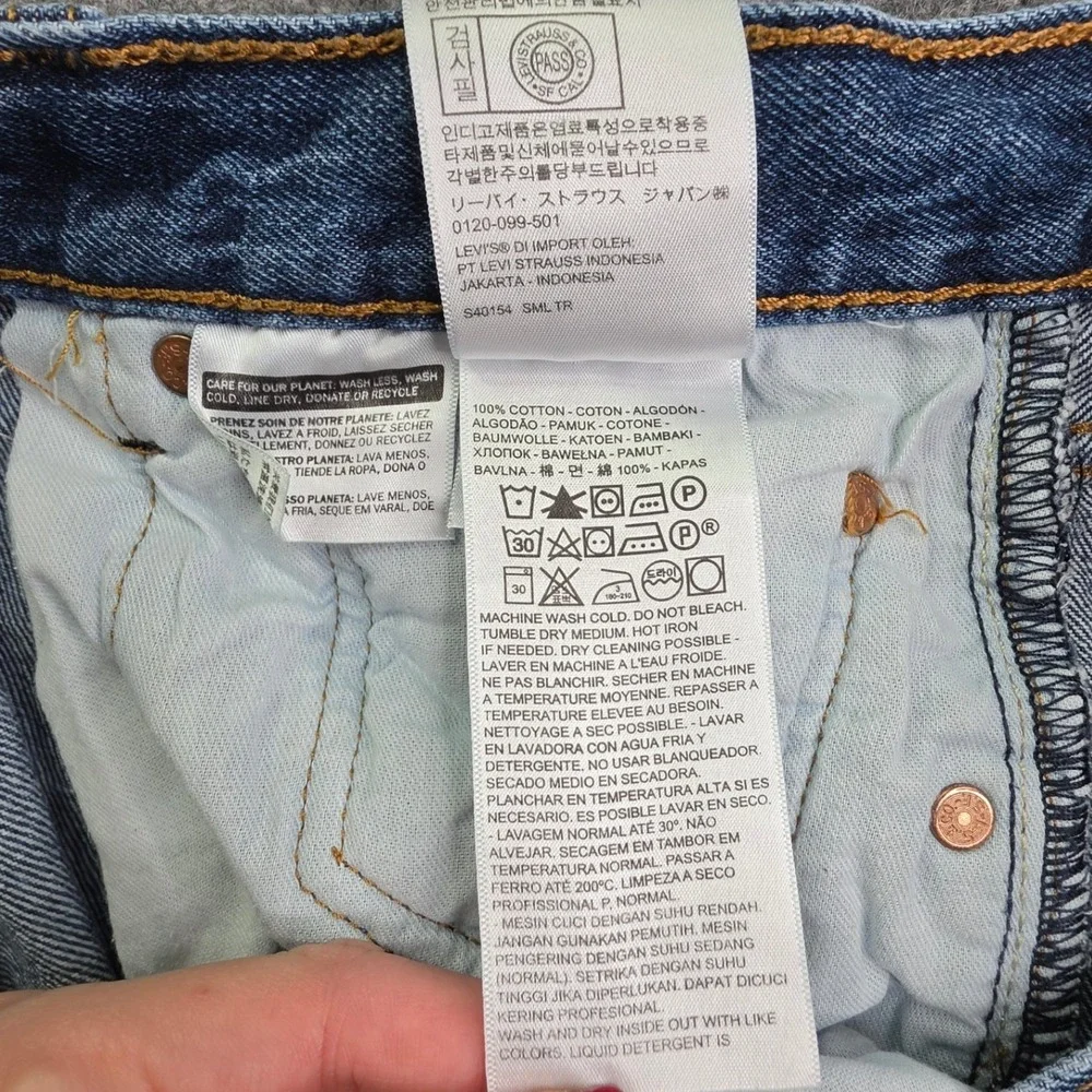 Levi's 501 Original Fit Jeans Mens W34 L32 Blue Denim Button Fly Straight Leg
